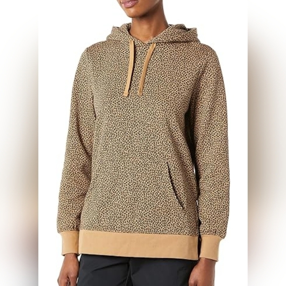 Amazon Essentials Women's  Hooded Tunic Cheetah Print Sweatshirt XS New With Tag - Picture 2 of 8